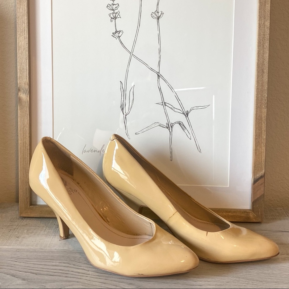 Vince Camuto Patent Nude Pumps | Short Heels